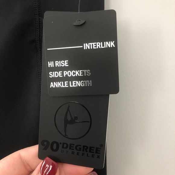 90 Degree by Reflex Interlink Leggings | Black | Size L | NWT | Side Pockets - Picture 6 of 11